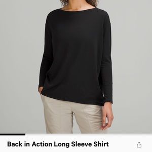 Lululemon Back In Action Long Sleeve Shirt Black